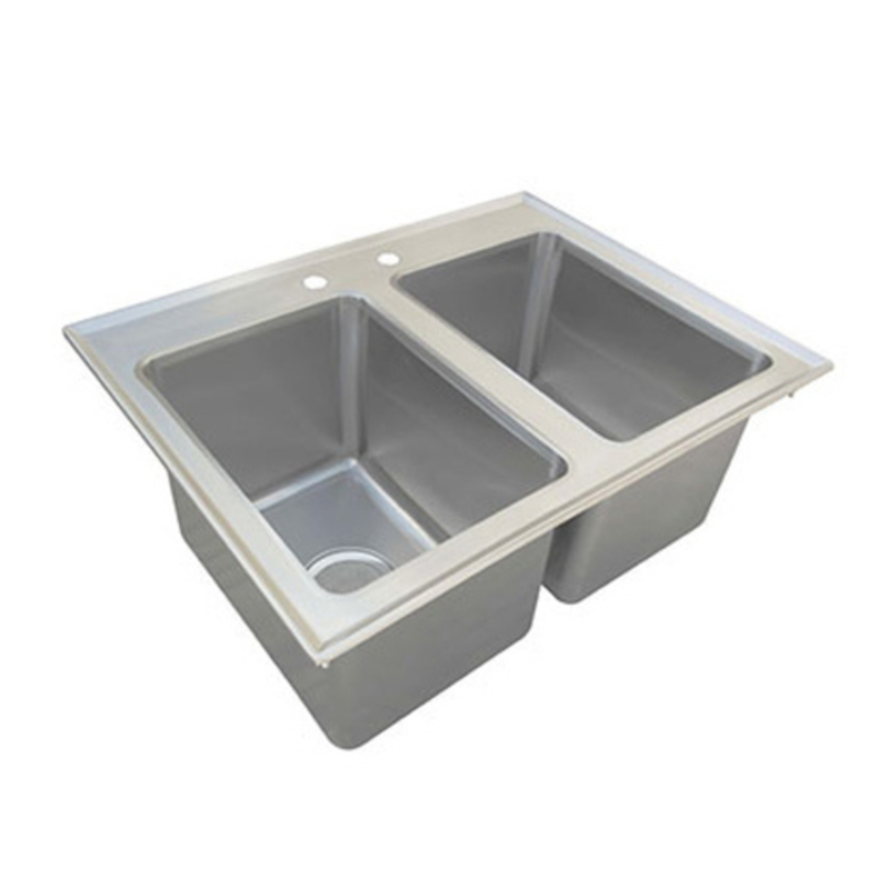EFI SIHD819-10-2 Two Compartment Drop-In Sink With Dual Bowls And Stainless Steel Construction