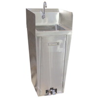 Omcan 27180 Hand Wash Pedestal Sink 16"D x 13.75"W Bowl