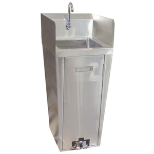 Omcan 27180 Hand Wash Pedestal Sink 16"D x 13.75"W Bowl