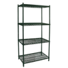 Commercial Wire Shelving Unit Featuring Four Durable Shelves And A Sturdy Design, Ideal For Storage Solutions.