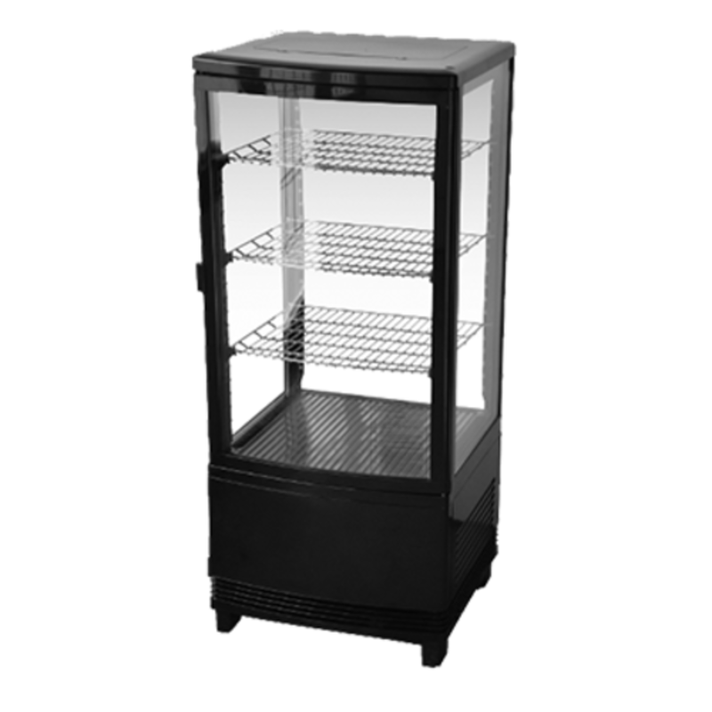 Alt Tag: Omcan 25826 17-inch Countertop Refrigerated Display Case Showcase Merchandiser single-door glass display case