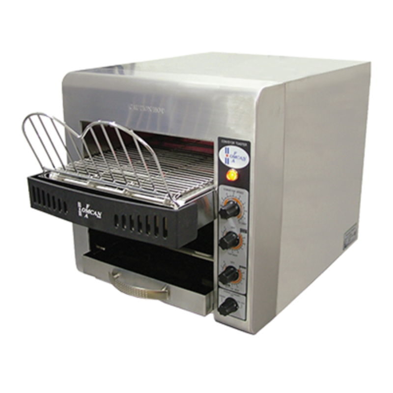 Omcan 11385 Stainless Steel Conveyor Toaster 300 Slices Per Hour commercial stainless steel conveyor toaster with adjustable controls