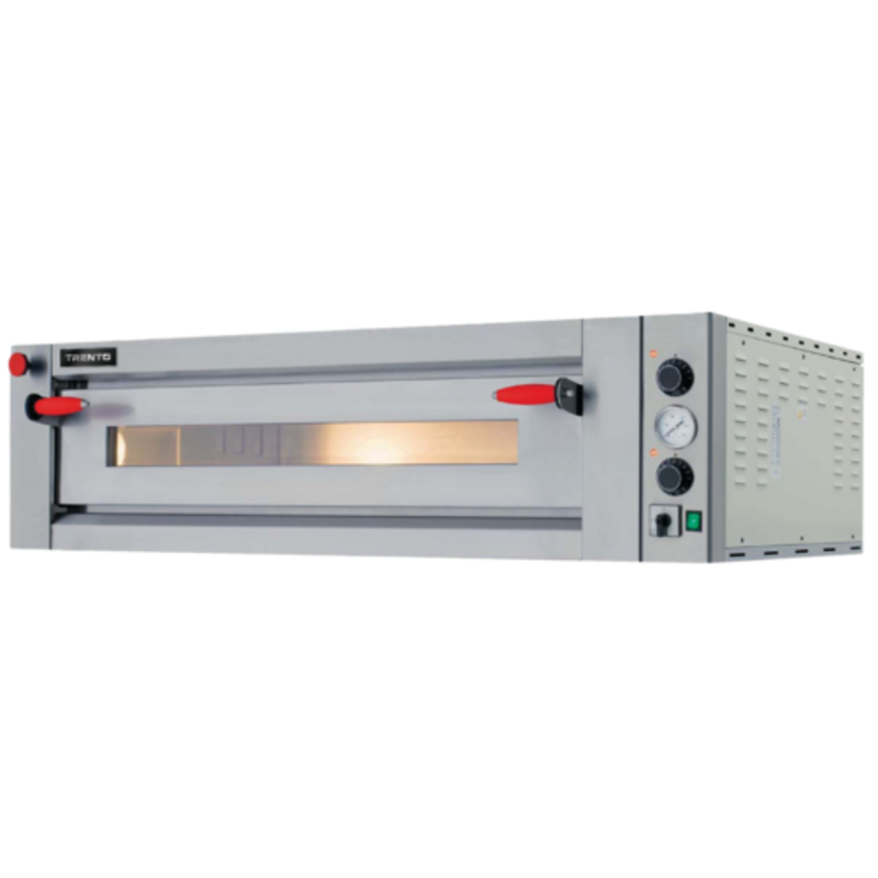 Alt Tag: Trento 40637 Fuoco Series Electric Deck Oven 4-Pizza Capacity single deck electric pizza oven with control panel