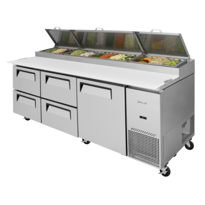 Turbo Air TPR-93SD-D4-N 93-1/8"W Super Deluxe Pizza Prep Table