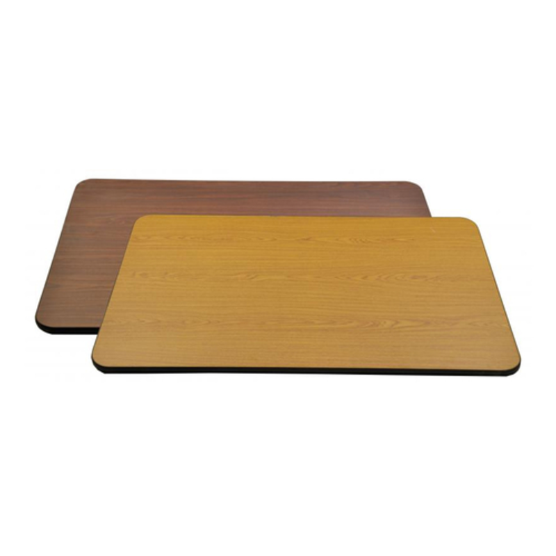OMCAN 43164 table de table de restaurant rectangulaire rectangulaire double face de 48" de large, table réversible en bois pour 4 à 6 convives