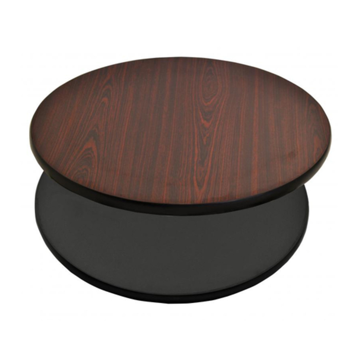 OMCAN 43178 Round Reversible Table Top 36" Dia. Mahogany/Black