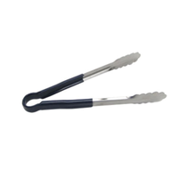 SEP-10BU 10" Heavy-Duty Stainless Steel Scalloped Utility Tongs, Blue