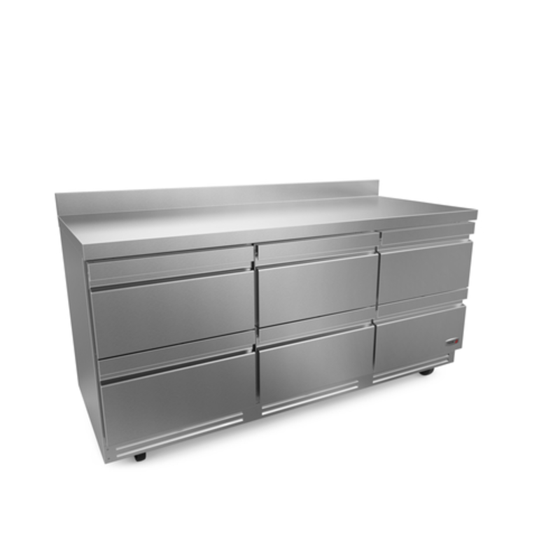 FAGOR FWR-72-D6-N 72-1/2" Worktop Refrigerated Counter With Drawers, Stainless Steel Design