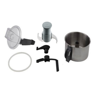 Dito Sama Emulsifying Kit Components Including Bowl, Blades, Lid, And Attachments For TRK & K55 Mixers