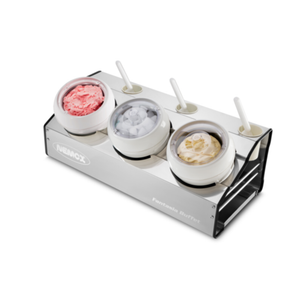 Nemox 0036000400R01 Fantasia Tabletop Cold Food Display With Three Containers For Gelato, Sorbet, And Ice Cream.