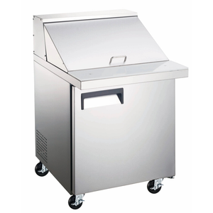 Ancaster Food Equipment 27.5-Inch Refrigerated Mega Top Prep Table With Doors And Wheels