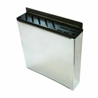 Omcan 12903 Stainless Steel Knife Rack Holds 10 Knives with black insert commercial kitchen cutlery storage