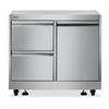 Omcan 47877 32" Stainless Steel Equipment Stand With Drawers For Commercial Kitchens