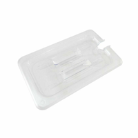 Omcan 80021 Polycarbonate Quarter-Size Clear Slotted Cover for Food Pan, transparent lid for quarter-size food pan