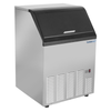 Lunar Ice LUIM-120 Self-Contained Cube Ice Maker With Stainless Steel Exterior And Black Trim