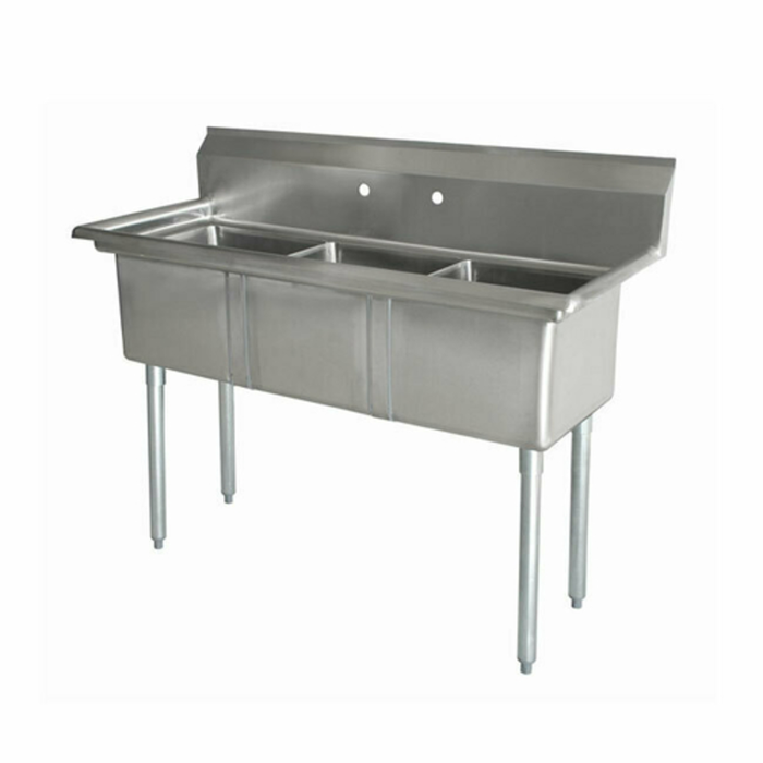 OMCAN 43765 59" Three Compartment Stainless Steel Commercial Pot Sink