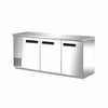 Three-Section Back Bar Cooler With Solid Doors And Stainless Steel Finish For Beverage Storage