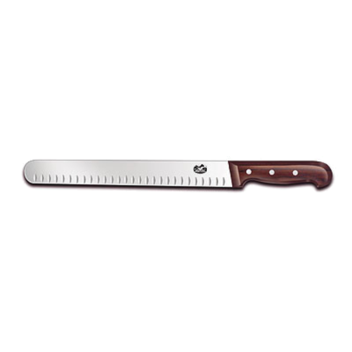 Victorinox 7.6059.12 14" Wide Granton Edge Wood Handle Slicer Knife