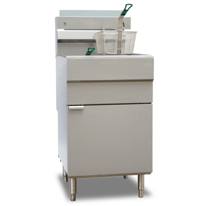 Omcan 46021 70 lbs. Capacity Natural Gas Floor Fryer commercial stainless steel floor fryer with basket