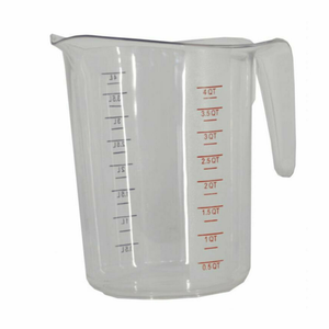 Omcan 80574 4 Quart (3800ml) Clear Polycarbonate Stackable Measuring Cup