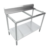 OMCAN 41281 Poly Top Stainless Steel Work Table Frame With Shelf And Backsplash