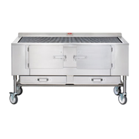 Wood Charcoal Charbroiler Aztec Grill ST-66 With Dual Drawers And High-Volume Cooking Capability