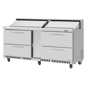 Turbo Air PST-72-D4-FB-N 72-5/8"W 17.6 cu. ft. Refrigerated Prep Table