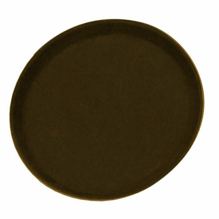 Omcan 80114 16" Diameter Round Brown Non-Skid Serving Tray