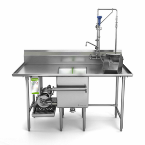 Power Soak PPU2B-66R-208-3 Power Prep 66" x 37" 2-Bay Power Wash Dishtable