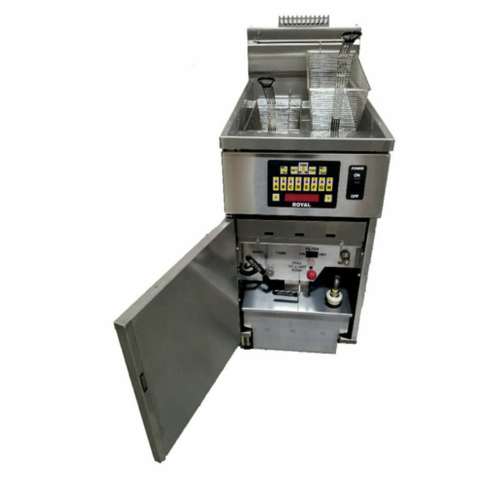 Royal RHEF-45-3-DM 45-50 lb. Gas Fryer Battery with Filtration