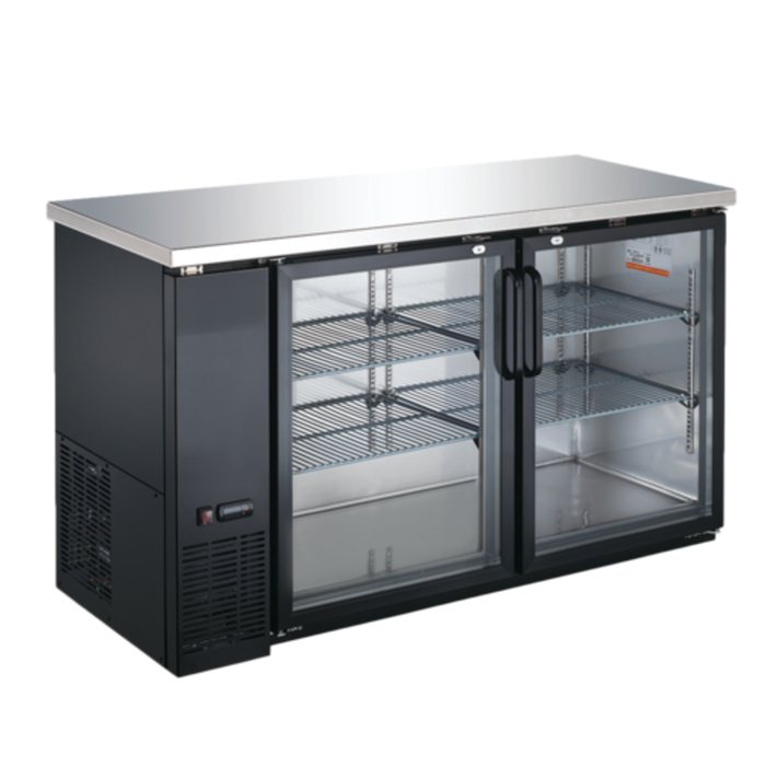 OMCAN 50060 60.8" Two-Section Refrigerated Back Bar Bottle Cooler