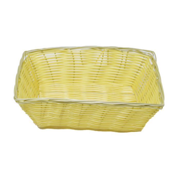 Panier d’affichage en fil métallique durable Omcan 47198 pour le merchandising Panier d’affichage en fil jaune de 22,8 pouces de large pour la commercialisation de refroidisseurs