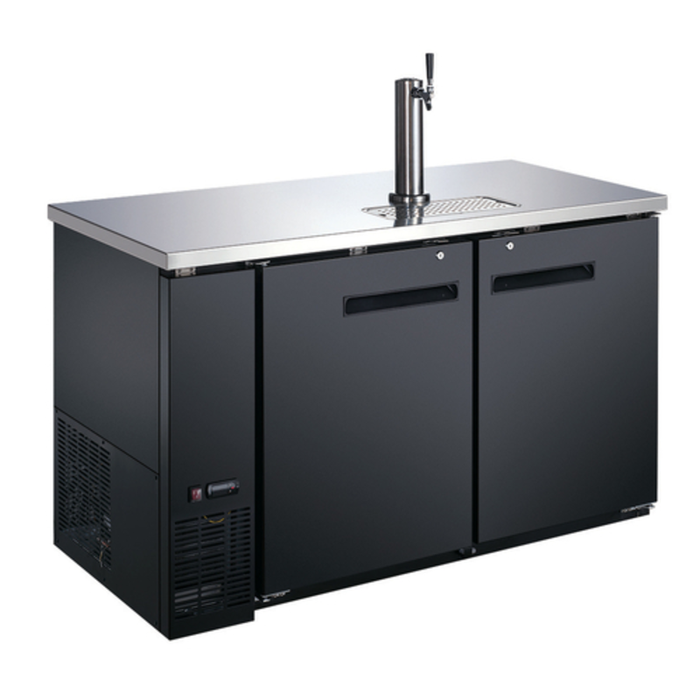 Omcan 50067 59" Draft Beer Cooler Kegerator Two-Section Dispenser