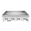 CookRite ATMG-48 48 Inch Gas Countertop Griddle With Stainless Steel Finish And Control Knobs
