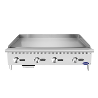 CookRite ATMG-48 48 Inch Gas Countertop Griddle With Stainless Steel Finish And Control Knobs