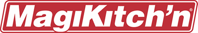 MagóKitchén logo on a red background