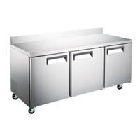 EFI CWDR3-72VCX 72-Inch 3-Door Refrigerated Worktop Counter With Backsplash