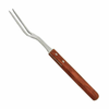 Omcan 80495 Stainless Steel Cook's Fork With Wooden Handle For Carving And Transferring Roasts