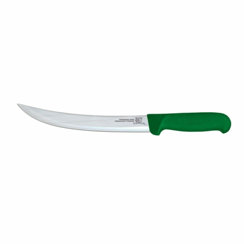 Omcan 23891 8-Inch Breaking Knife With Green Handle For Efficient Portioning And Trimming