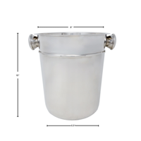 Omcan 80836 Stainless Steel Single Bottle Wine Cooler Bucket for Chilling, stainless steel wine bucket with side handles and dimensions