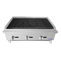 Cook Rite By Atosa ATRC-36 36" Gas Countertop Radiant Charbroiler With Three Control Knobs