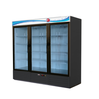 Fagor FMD-72 Three-Section Refrigerator Merchandiser With Glass Doors And Shelves For Product Display