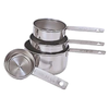 Stainless Steel Measuring Cup Set Featuring 1/4 Cup, 1/3 Cup, 1/2 Cup, And 1 Cup For Accurate Baking And Cooking.