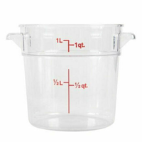 Omcan 80208 1 Quart Round Polycarbonate Food Storage Container