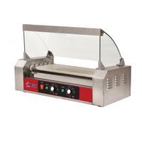 Omcan 44153 Glass Sneeze Guard for Hot Dog Roller with 7 Rollers