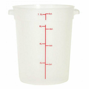 Omcan 80213 8 Quart Round Translucent Polypropylene Food Storage Container