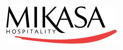 Mikasa Hospitality logo with black text and a red accent on a white background