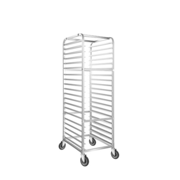 Mixrite by Atosa 20 Pan Capacity Heavy Duty Aluminum Bun Rack end-load sheet pan rack with casters for commercial kitchen