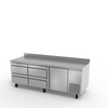 Fagor 93 Inch Worktop Refrigerator With Stainless Steel Design And Mobile Base For Commercial Kitchens