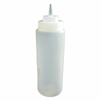 Bouteille à presser en plastique transparent Omcan 40476, capacité de 16 oz